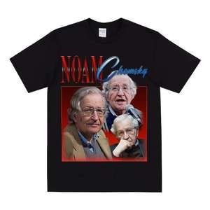 Black Graphic Tee - Noam Chomsky Design, 2X